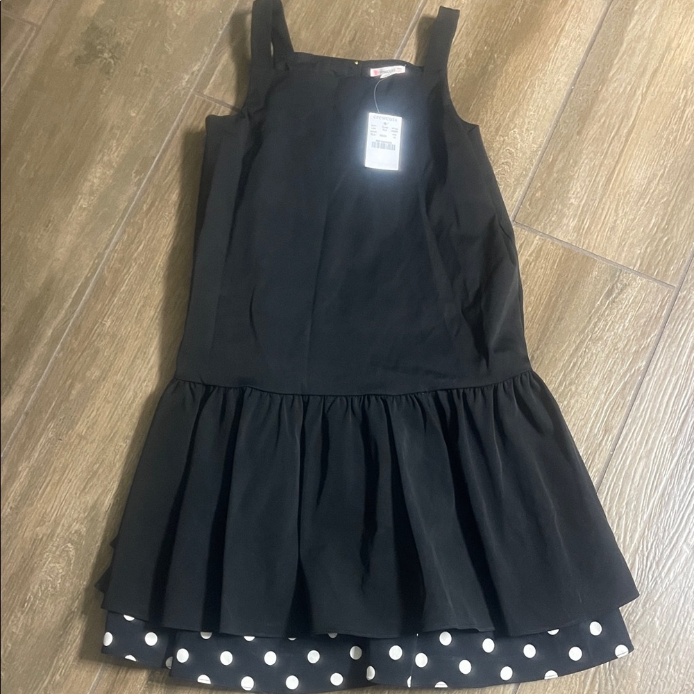 NWT Crewcuts Black Sleeveless Dress with Polka Dots in size 10